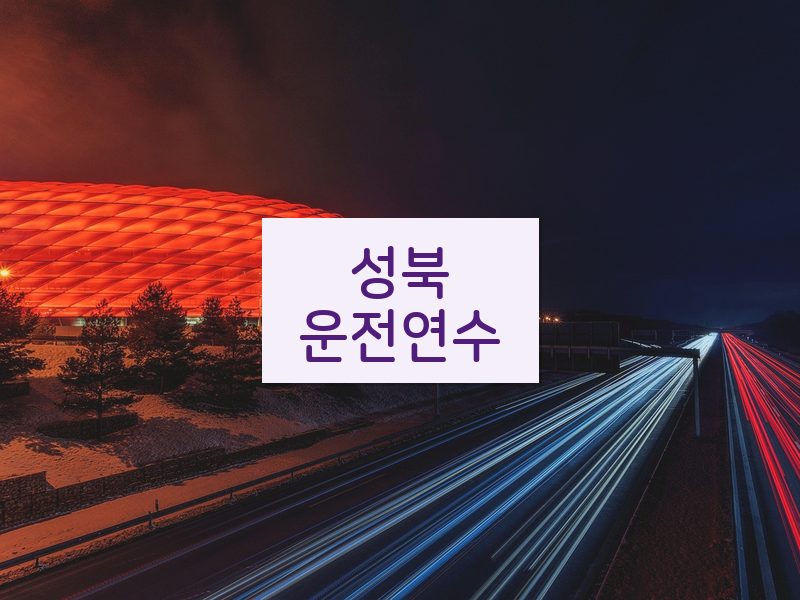 성북운전연수 후기