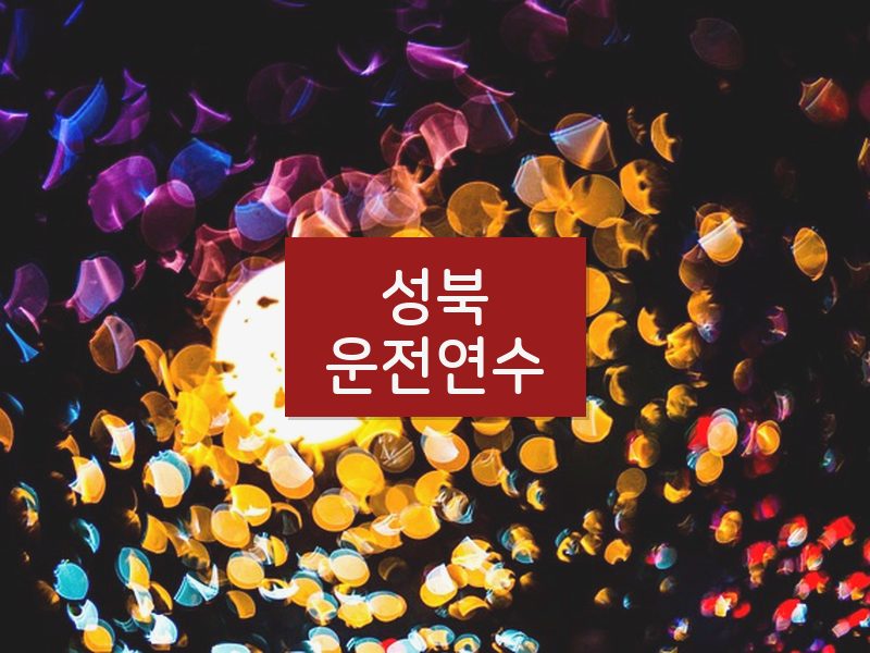 성북운전연수 후기