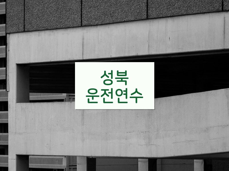 성북운전연수 후기