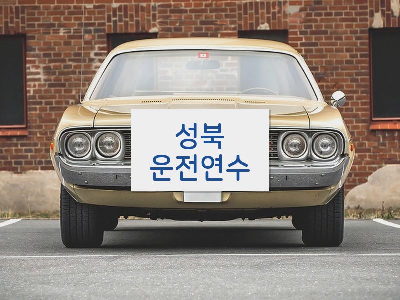 성북운전연수 후기