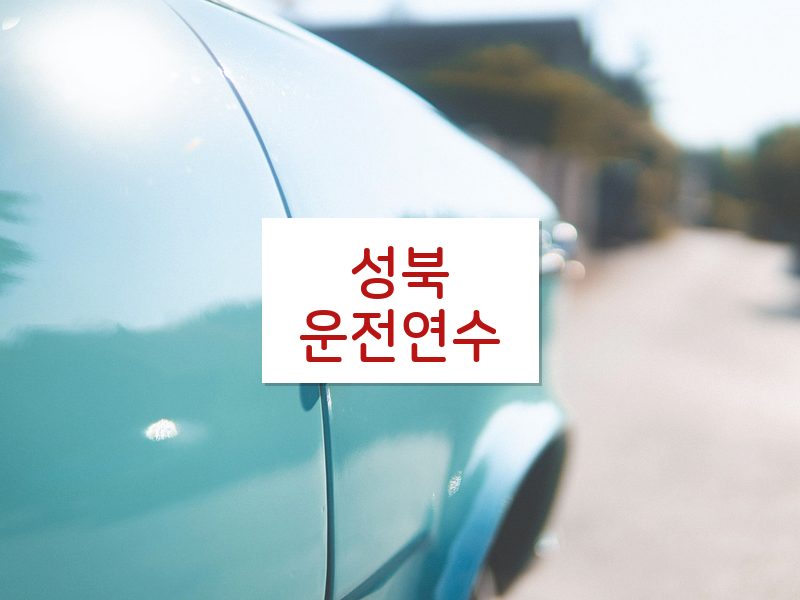 성북운전연수 후기