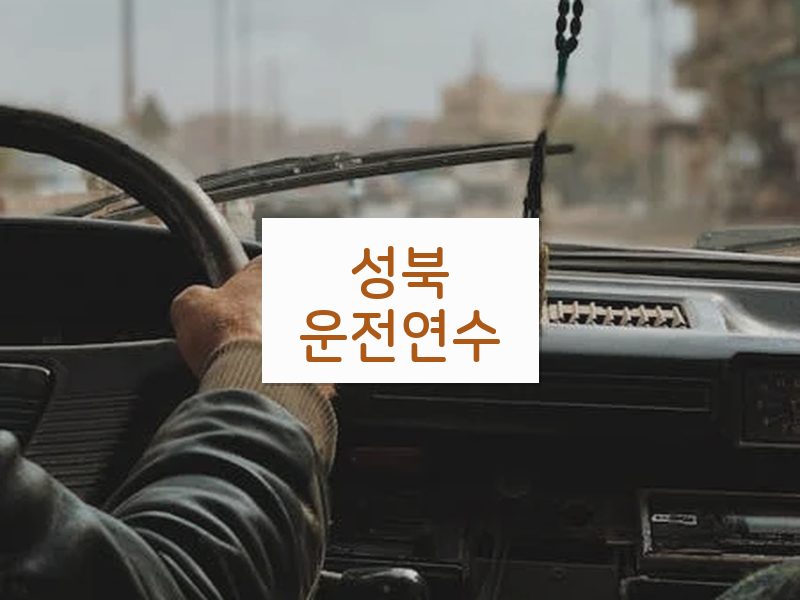 성북운전연수 후기