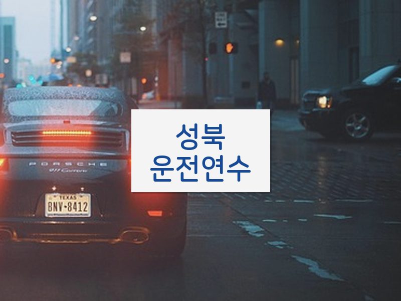 성북운전연수 후기