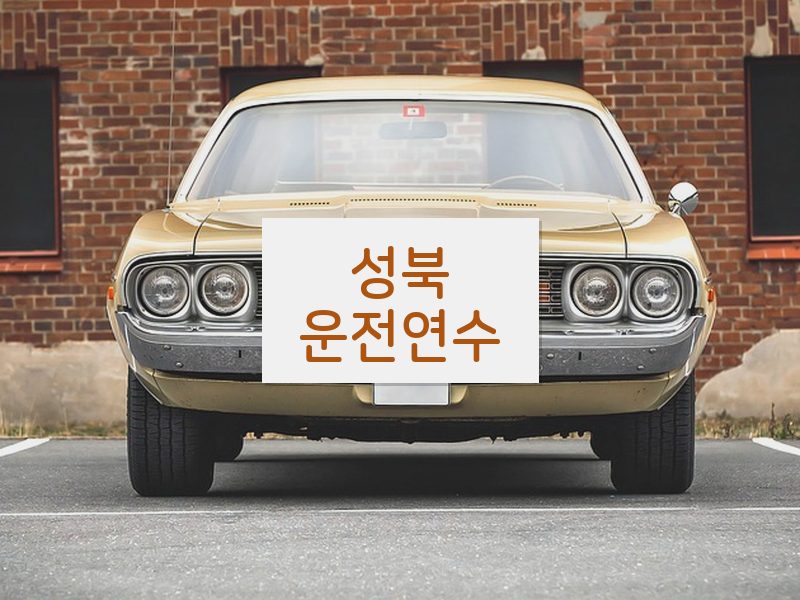 성북운전연수 후기