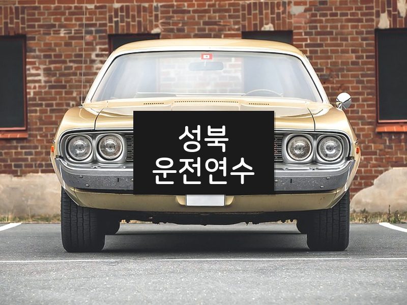 성북운전연수 후기