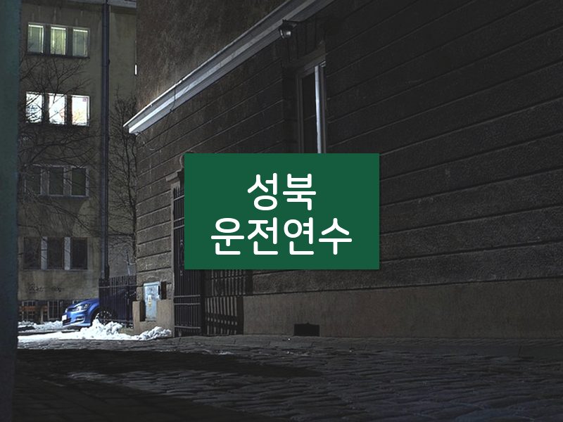 성북운전연수 후기