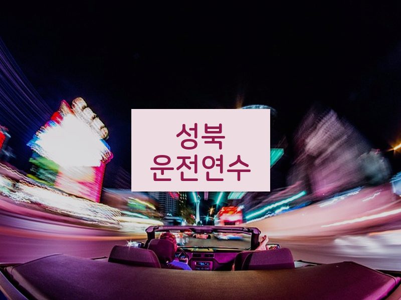 성북운전연수 후기