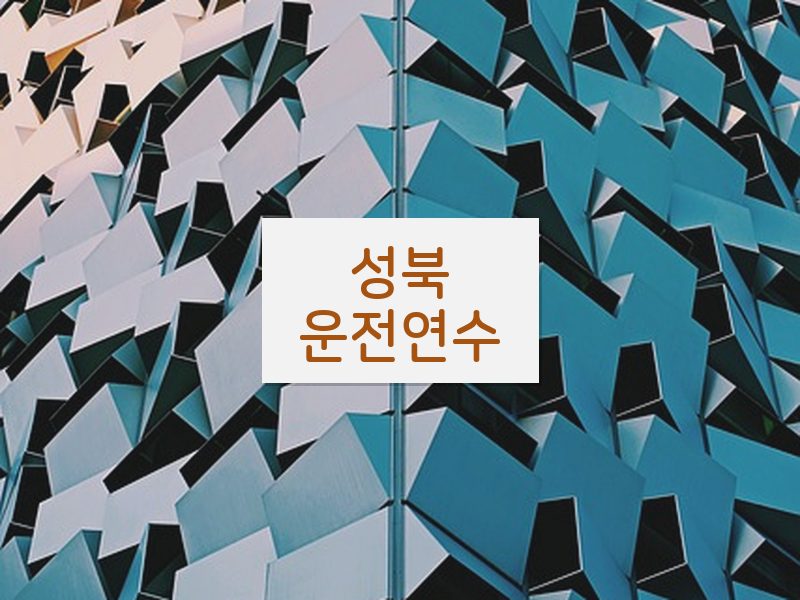 성북운전연수 후기