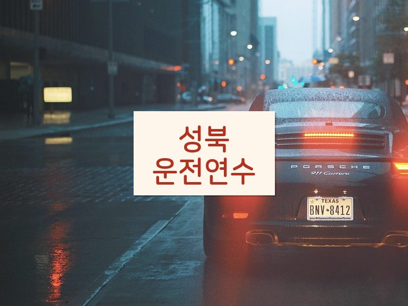 성북운전연수 후기