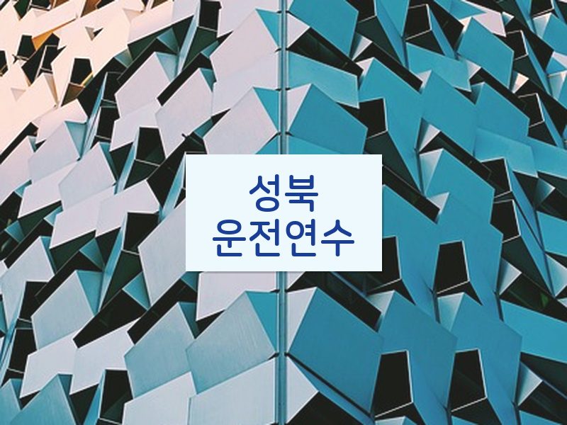 성북운전연수 후기