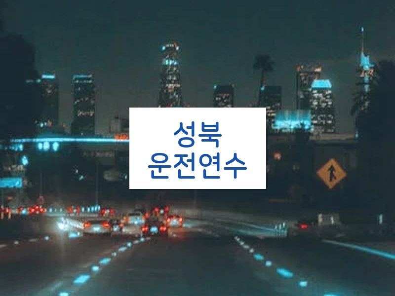 성북운전연수 후기