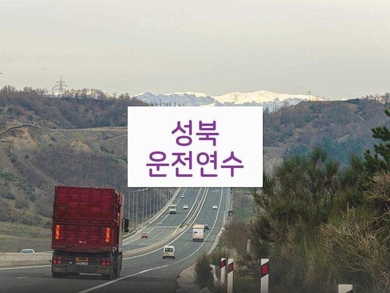 성북운전연수 후기