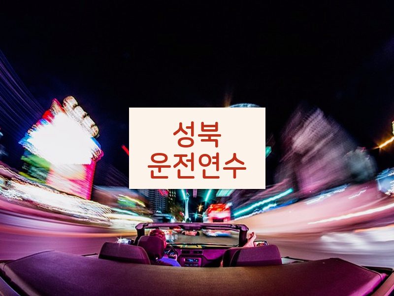성북운전연수 후기