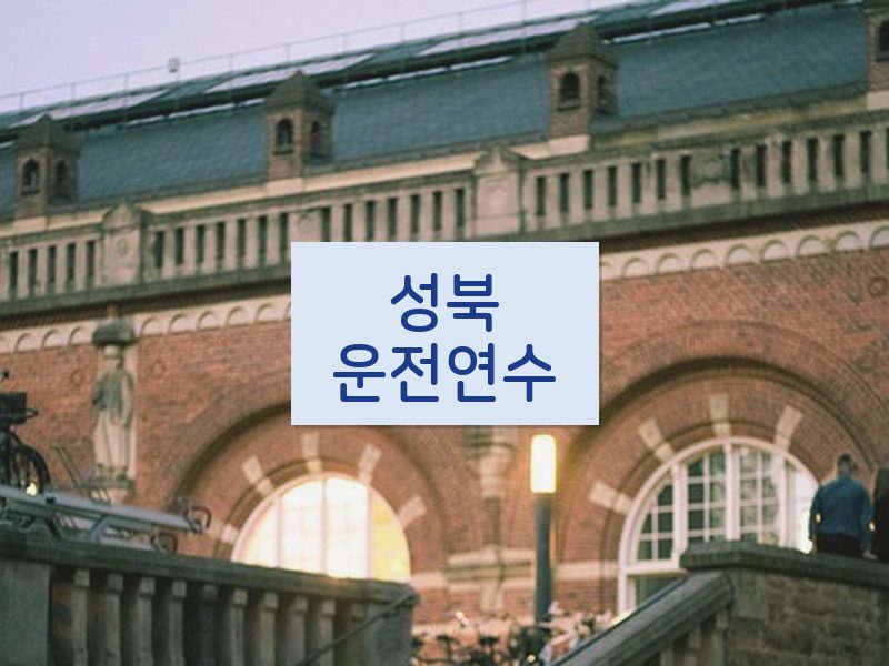 성북운전연수 후기
