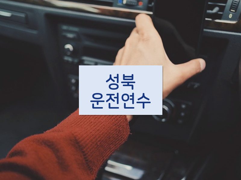 성북운전연수 후기