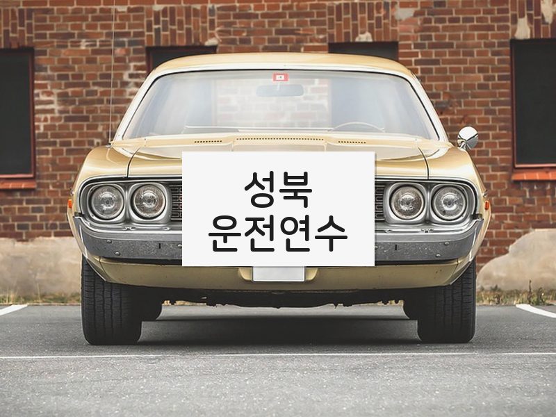 성북운전연수 후기