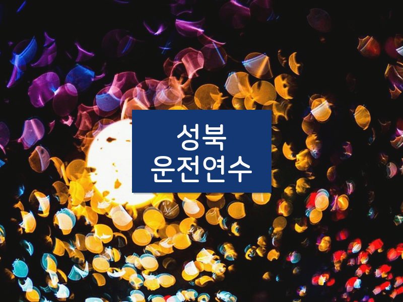 성북운전연수 후기