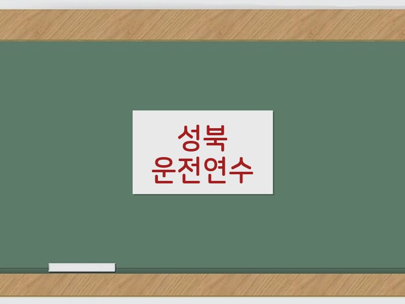성북운전연수 후기