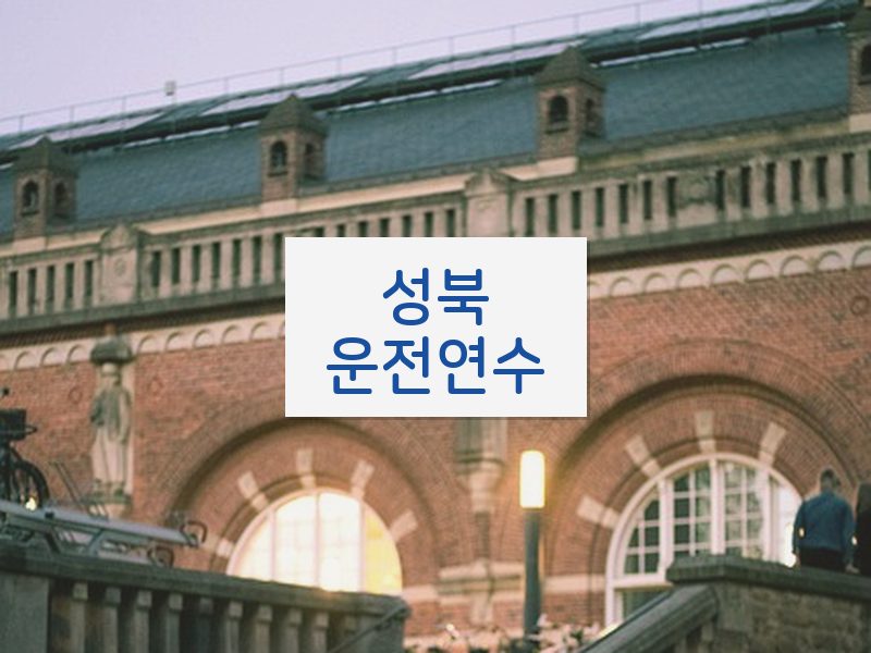 성북운전연수 후기