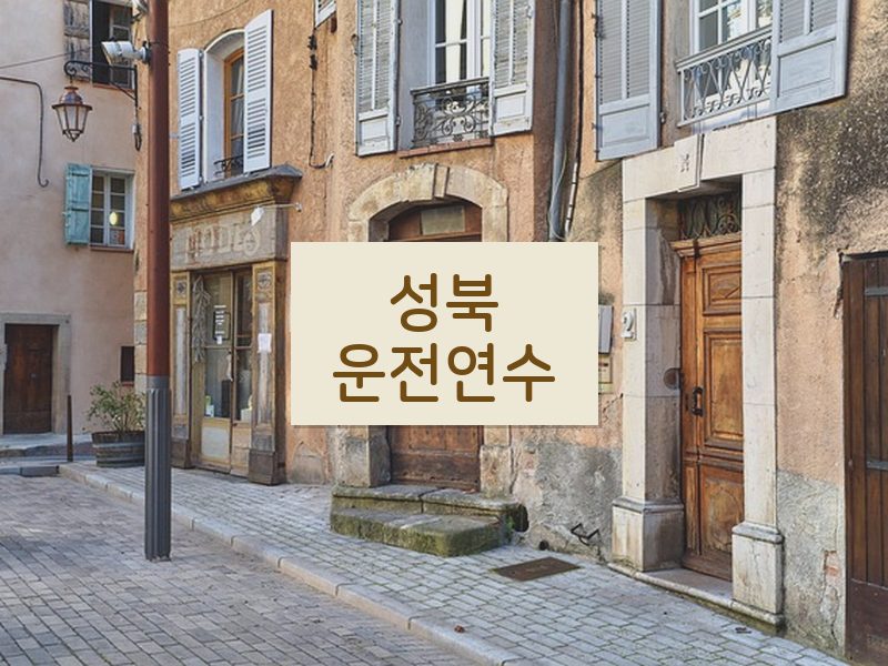 성북운전연수 후기