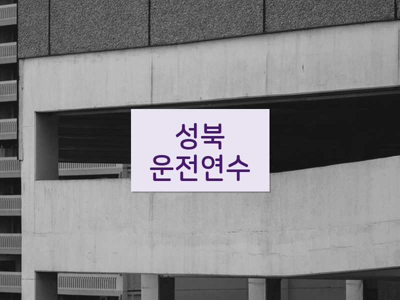성북운전연수 후기