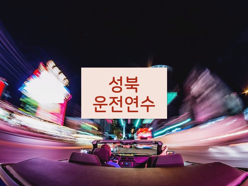 성북운전연수 후기
