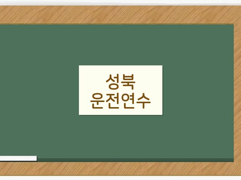 성북운전연수 후기
