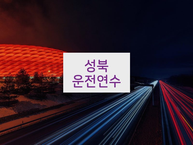 성북운전연수 후기
