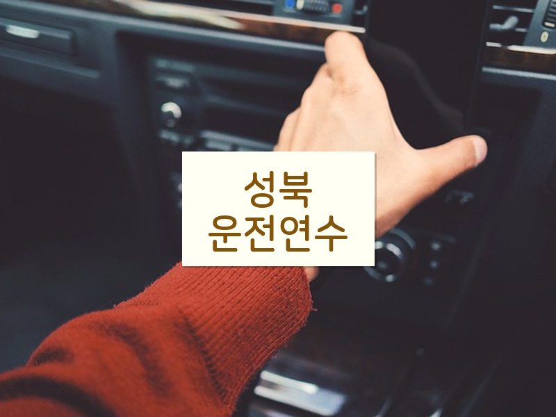 성북운전연수 후기