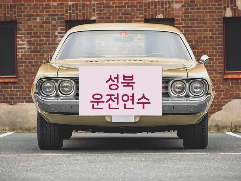 성북운전연수 후기