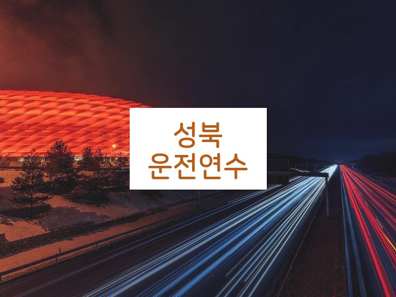성북운전연수 후기
