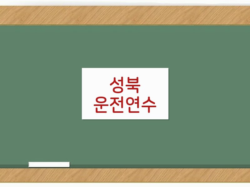 성북운전연수 후기