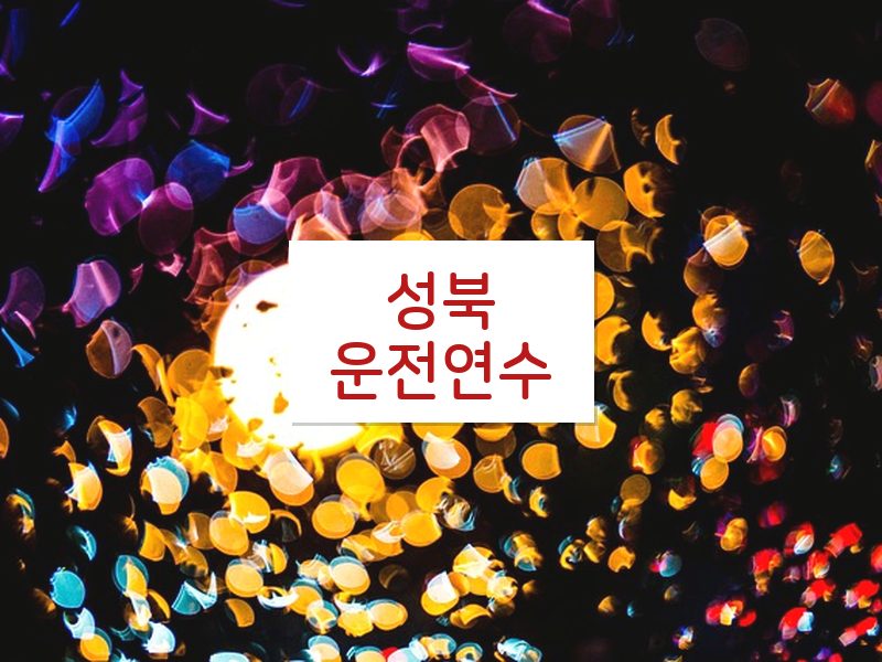 성북운전연수 후기