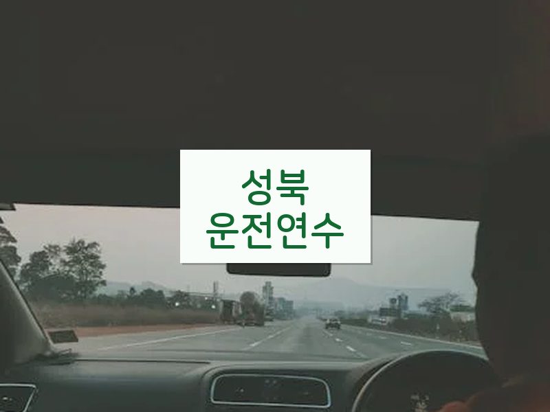 성북운전연수 후기