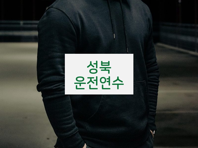 성북운전연수 후기