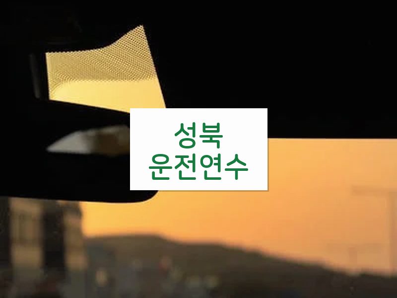 성북운전연수 후기